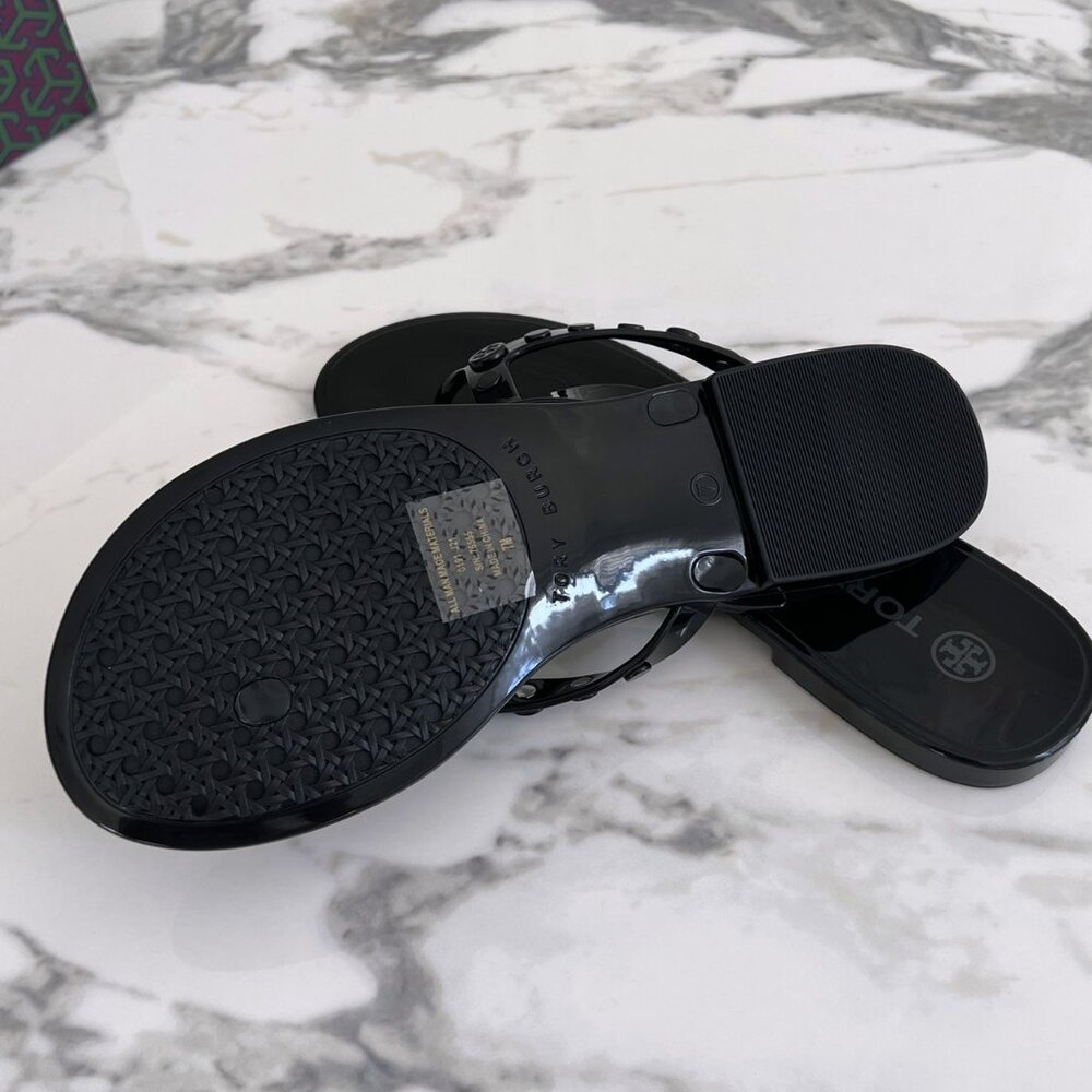 NWT - Tory Burch Studded Jelly Flip Flop - Perfect Black🖤 - Picture 6 of 7